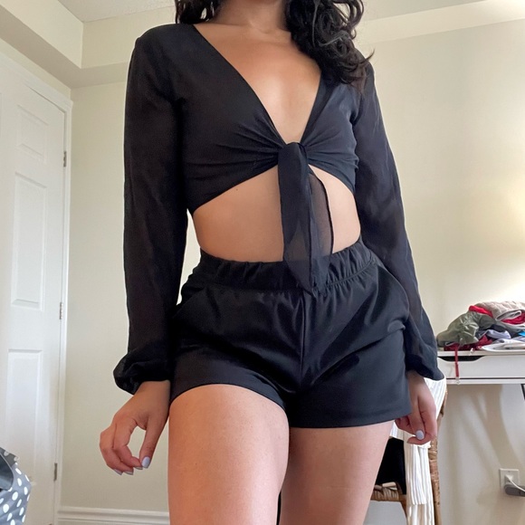 Black Mesh Swim Coverup - Picture 3 of 6